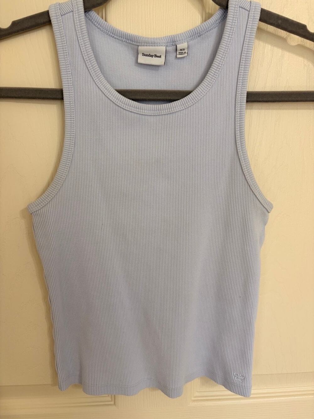Sunday Best Aritzia Blue Ribbed Tank Top XS